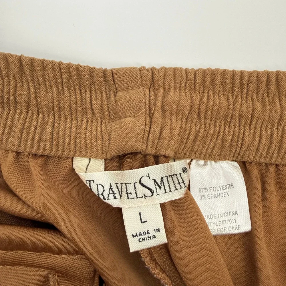 TravelSmith Track Suit Mens Large Brown Suede Microfiber Jacket Pants Set 77011